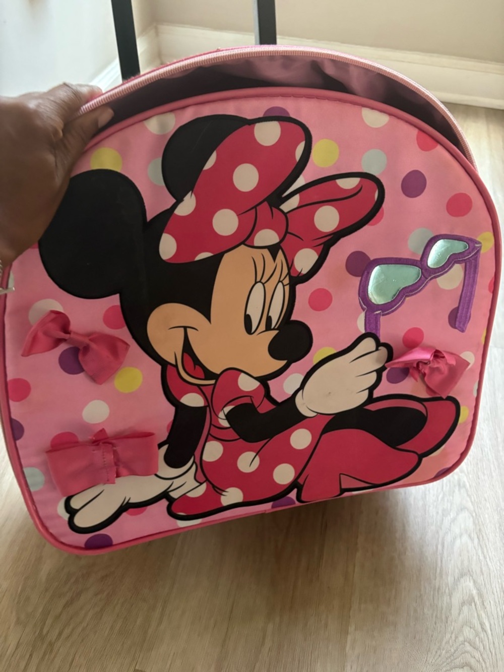 Disney Pink Minnie Mouse Polka Dot Kids Backpack